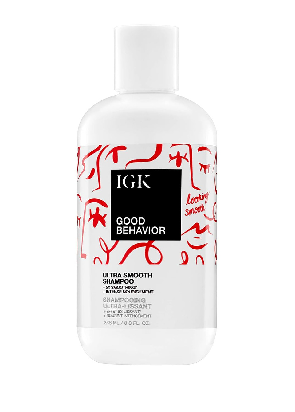 Igk Good Behavior Ultra Smooth Shampoo | Frizz Control + Hydrates + Shine | Vegan + Cruelty Free | 8 Oz