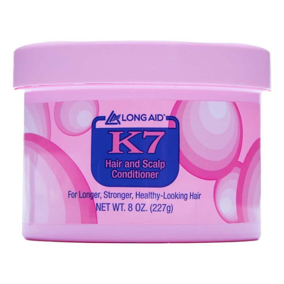 Long Aid Ampro Long-Aid K7 Hair And Scalp Conditioner - Rich With Natural Emollients - Provides Stronger Hair And Scalp For All Hair Textures - Protects Against Humidity And Nature - 8 Oz