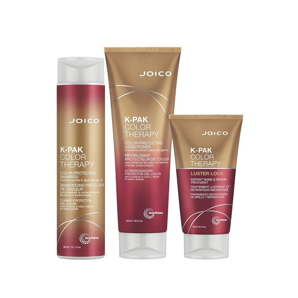 Joico K-Pak Color Therapy Color-Protecting Set | For Color-Treated Hair | Boost Shine | Improve Elasticity | Repair Breakage | Rebuild Damaged Hair | With Keratin & Argan Oil