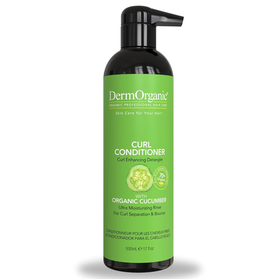 Dermorganic Organic Cucumber Curl Care Conditioner  Sulfate-Free, Color Safe, Hydrating, 17 Oz