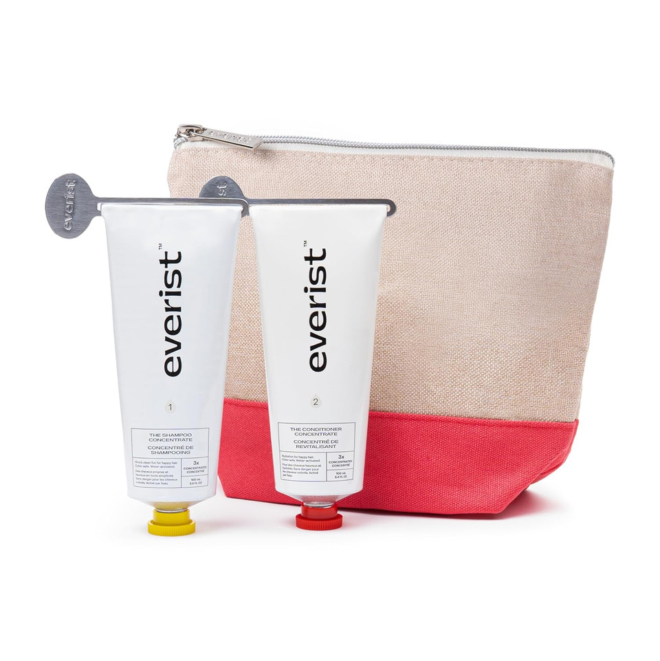 The Haircare Meets Skincare Set, Includes Shampoo & Deep Conditioner Concentrates, Strengthens & Repairs Hair, Hydrates & Soothes Scalp, Plant-Based & Color-Safe, 3.4 Fl Oz Each