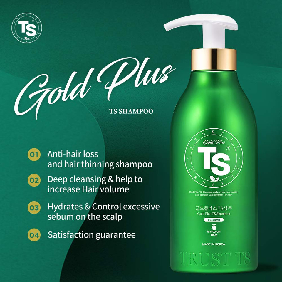 Gold Plus Ts Shampoo For Anti-Thinning Biotin Shampoo(16.9 Fl Oz) Luxury Gold Biotin Ingredients | For Damaged, Dry, Thin Hair | Silicone Free (Gift Set) Includes 4 Bottles: 2 (500G) + 2 (100G)