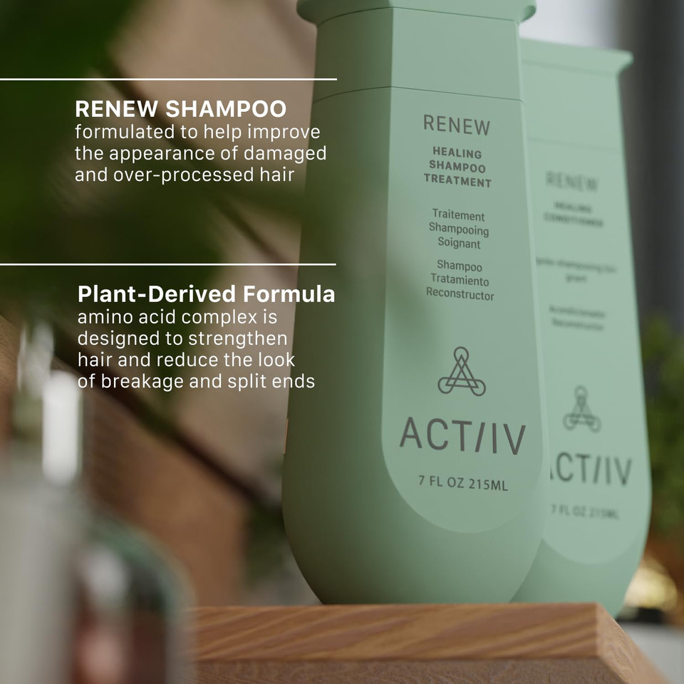 Actiiv Renew Healing Shampoo Treatment | Improved Hair'S Appearance, Promotes Scalp Health, Heals Damaged & Over-Processed Hair, Plant-Based, Color-Safe, Vegan, All Hair Types