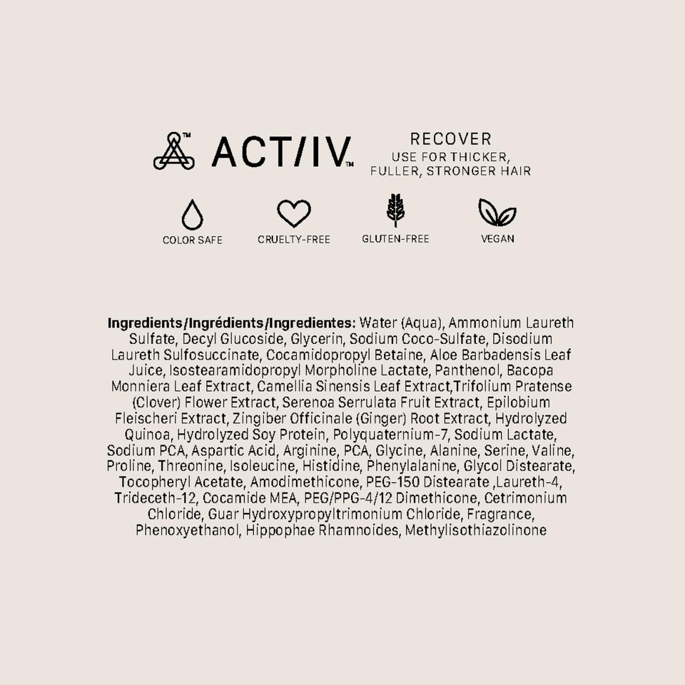 Actiiv Renew Healing Shampoo Treatment | Improved Hair'S Appearance, Promotes Scalp Health, Heals Damaged & Over-Processed Hair, Plant-Based, Color-Safe, Vegan, All Hair Types