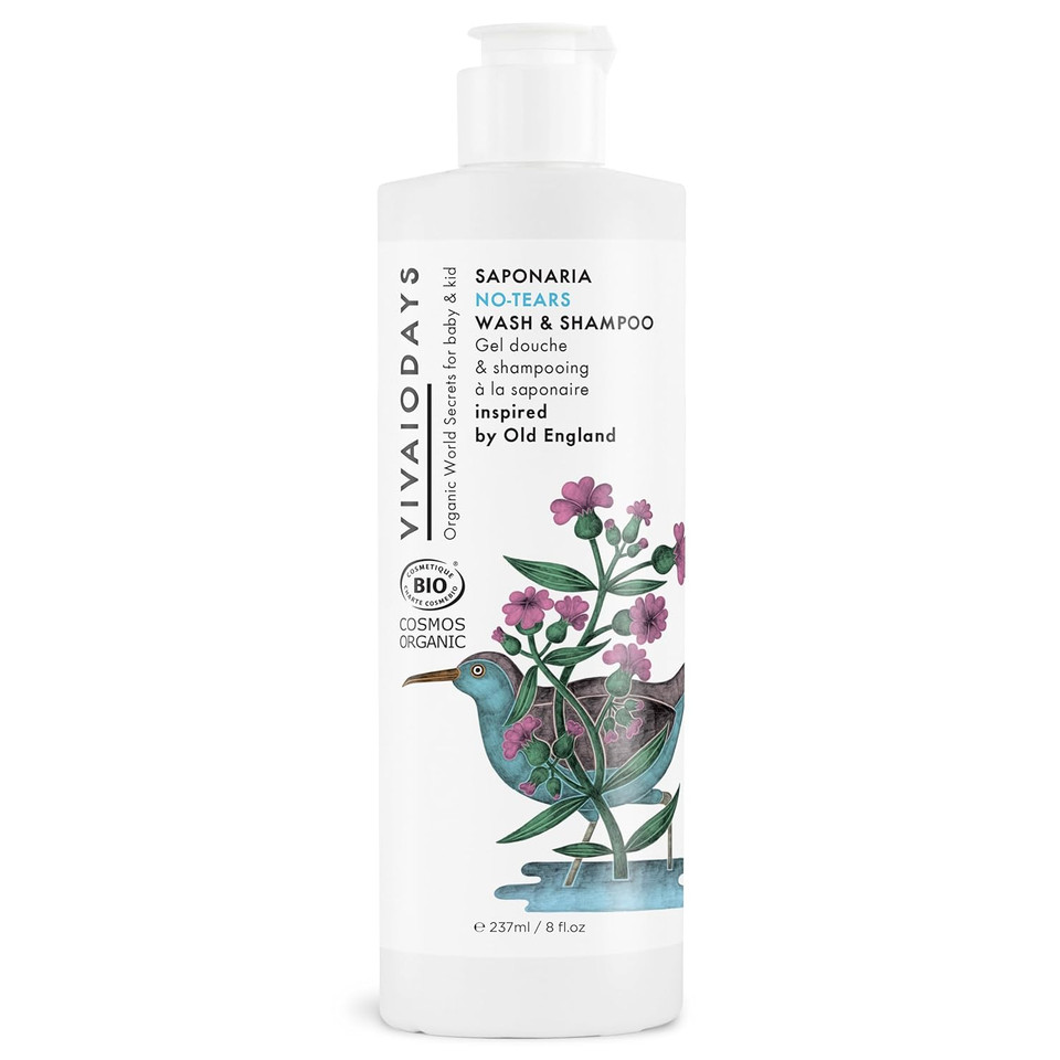 Organic Saponaria No-Tears Wash & Shampoo, Mild, Gentle And Soap Free (8 Fl.Oz. | 237 Ml)