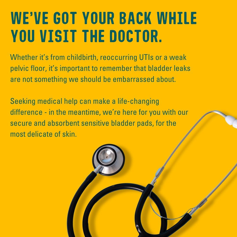 Flo Sensitive Bladder Bamboo Long Plus Pads With Wings (10 Pads) - Discreet, Medium Incontience, Ultra Thin + Hypoallergenic