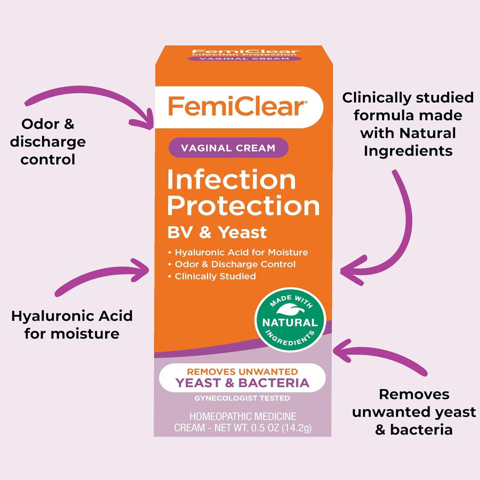 Femiclear Infection Protection Against Bv & Yeast - Natural Feminine Care Cream