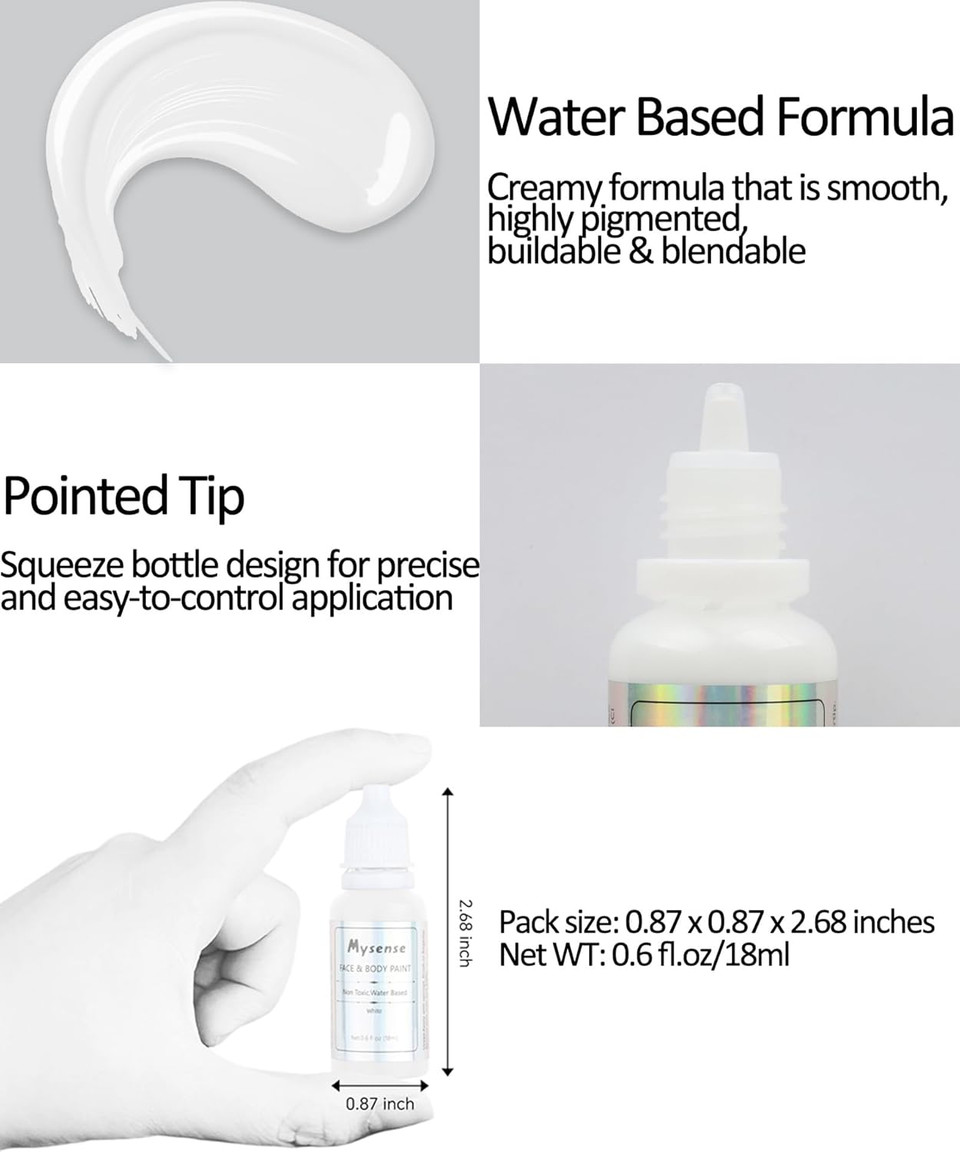Mysense Red Face Body Paint,Water Based Washable Face Paint,Non-Toxic Cream Body Paint For Adults And Children Halloween Costume Sfx Clown Millie Helluva Boss Cosplay Devil Makeup,0.6Oz