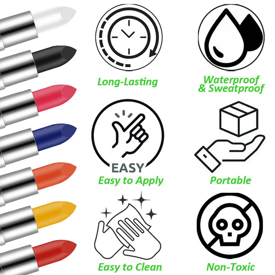 Mysense Light Blue Face Body Paint Stick, Blue Eye Black Stick For Football Baseball Softball, Cream Blendable Facepaint For Corpse Bride Sally Face Halloween Costume Sfx Cosplay Makeup