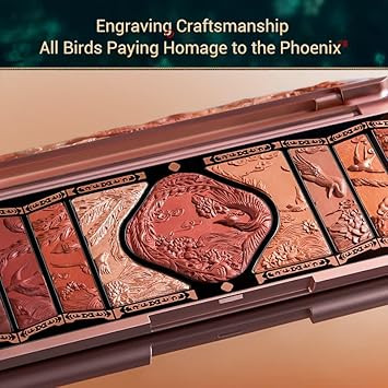 Florasis Floral Engraving Phoenix Makeup Palette Makeup Long Lasting Blendable Natural Eyeshadow Palette For Women (02 Retro Brown)