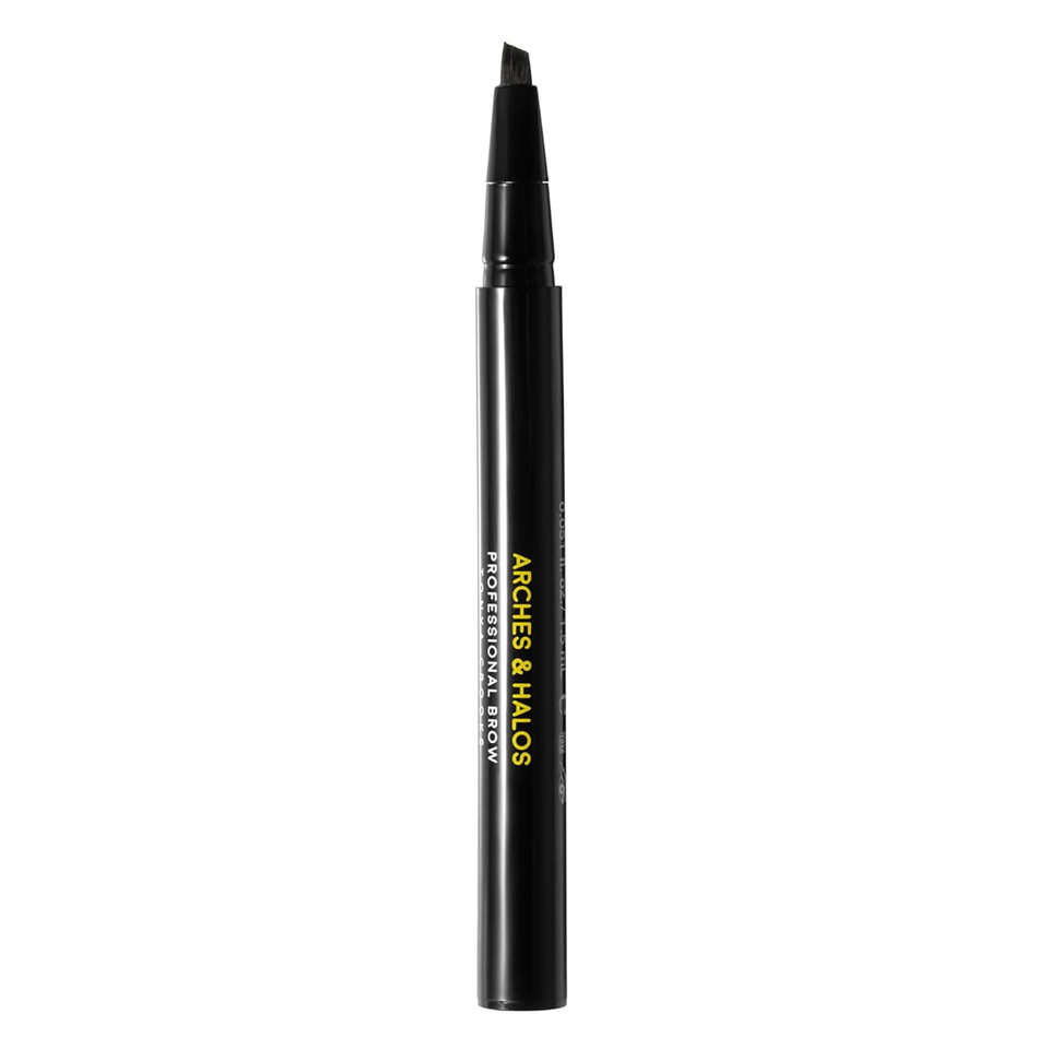 Arches And Halos Angled Bristle Tip Waterproof Brow Pen - Water Based And Smudge Proof Eyebrow Pencil - Extended Wear - Charcoal - 0.051 Oz