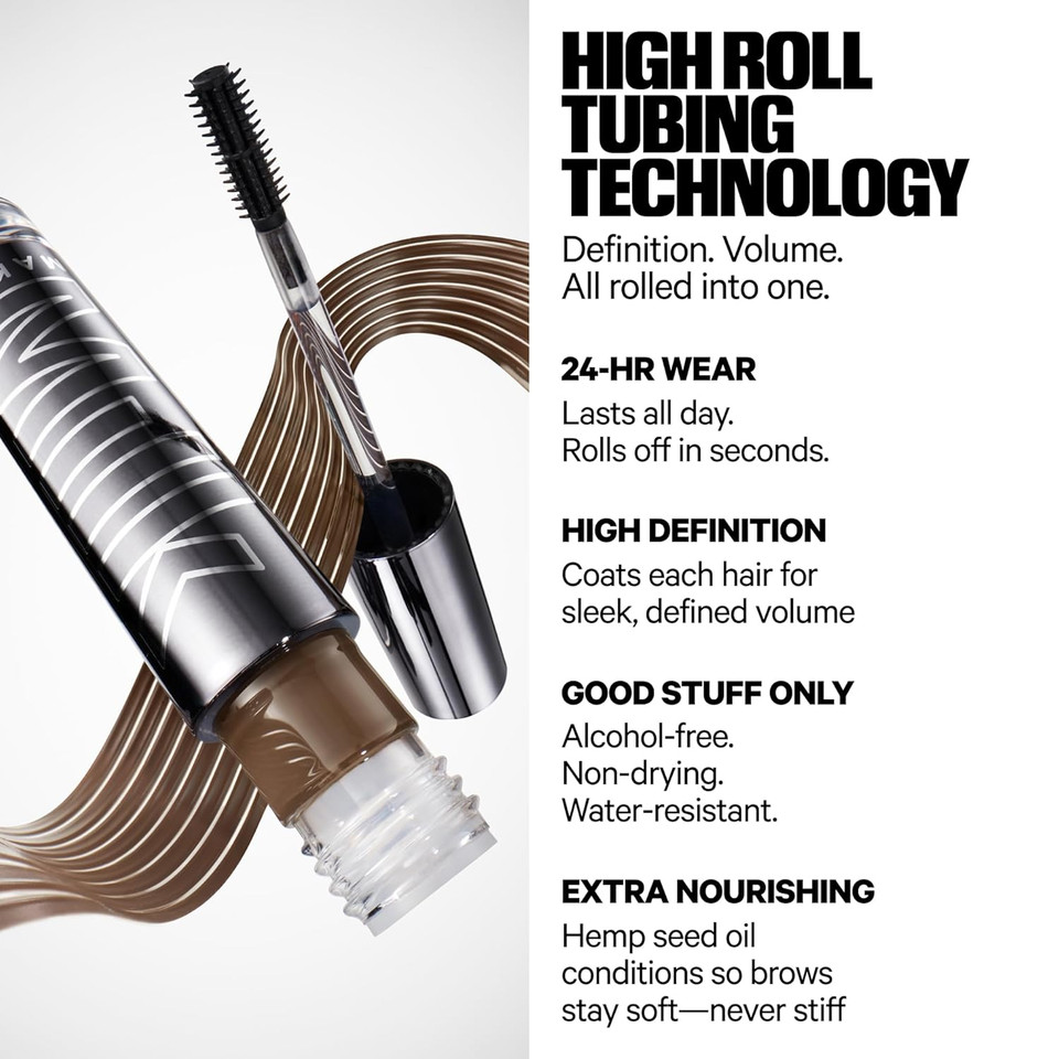 Milk Makeup Kush High Roll Defining + Volumizing Brow Tint  Tubing Brow Gel Shapes, Volumizes + Sets Eyebrows Up To 24 Hours  Water Resistant, Smudge-Proof, Clean