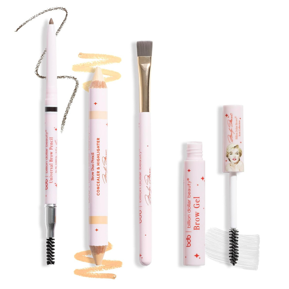 Billion Dollar Brows Best Sellers Kit, Includes Universal Brow Pencil, Brow Duo Pencil, Brow Gel And Smudge Brush For Perfectly Defined Brows