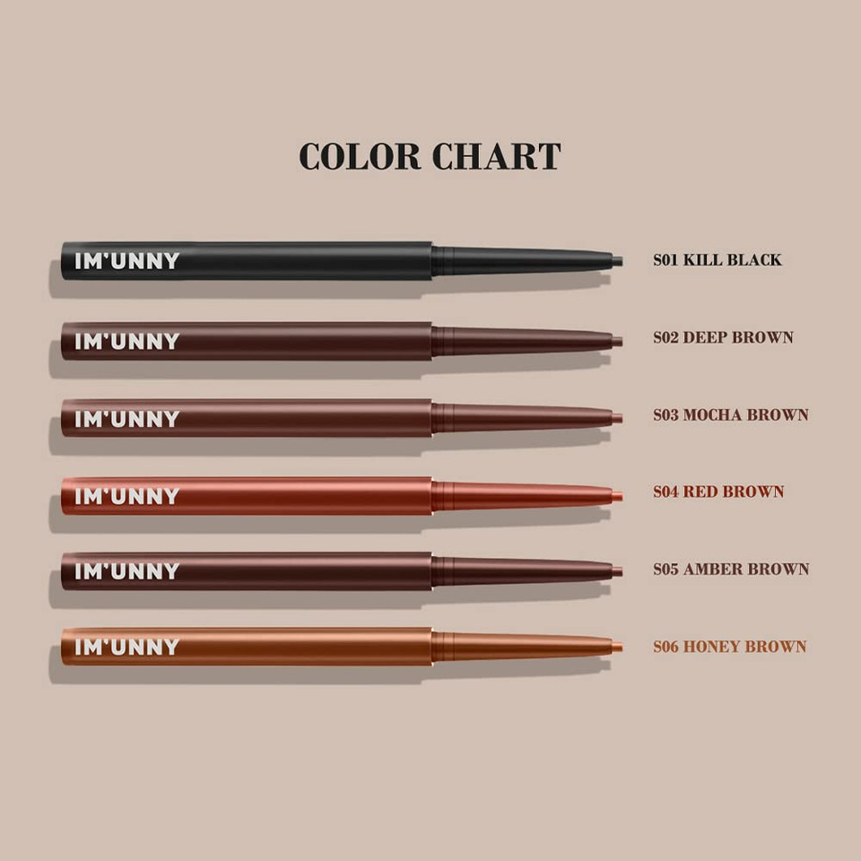 Im Unny Skinny Fit Slim Eyeliner Pencil S05. Amber Brown, All Day Waterproof, Smooth Easy Drawing, Long Lasting Gel Soft Touch For Vivid Color, 1 Count Korean Makeup