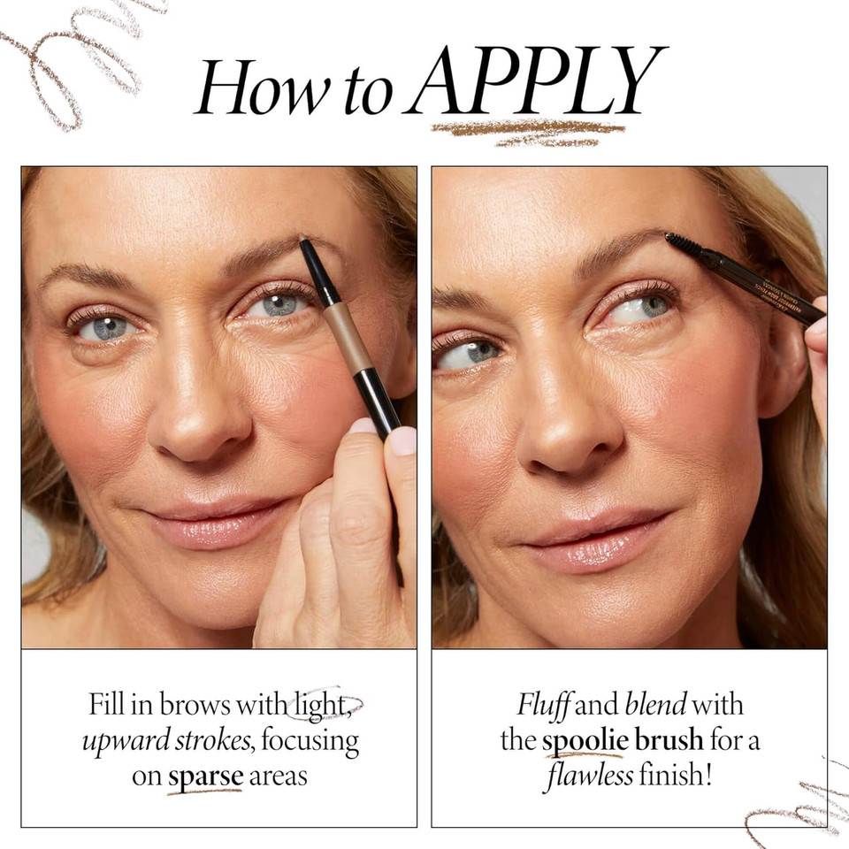 Laura Geller New York Inkcredible Waterproof Brow Pencil- Blending Spoolie Brush - Long Lasting Eyebrow Filler (03 Medium Brown)