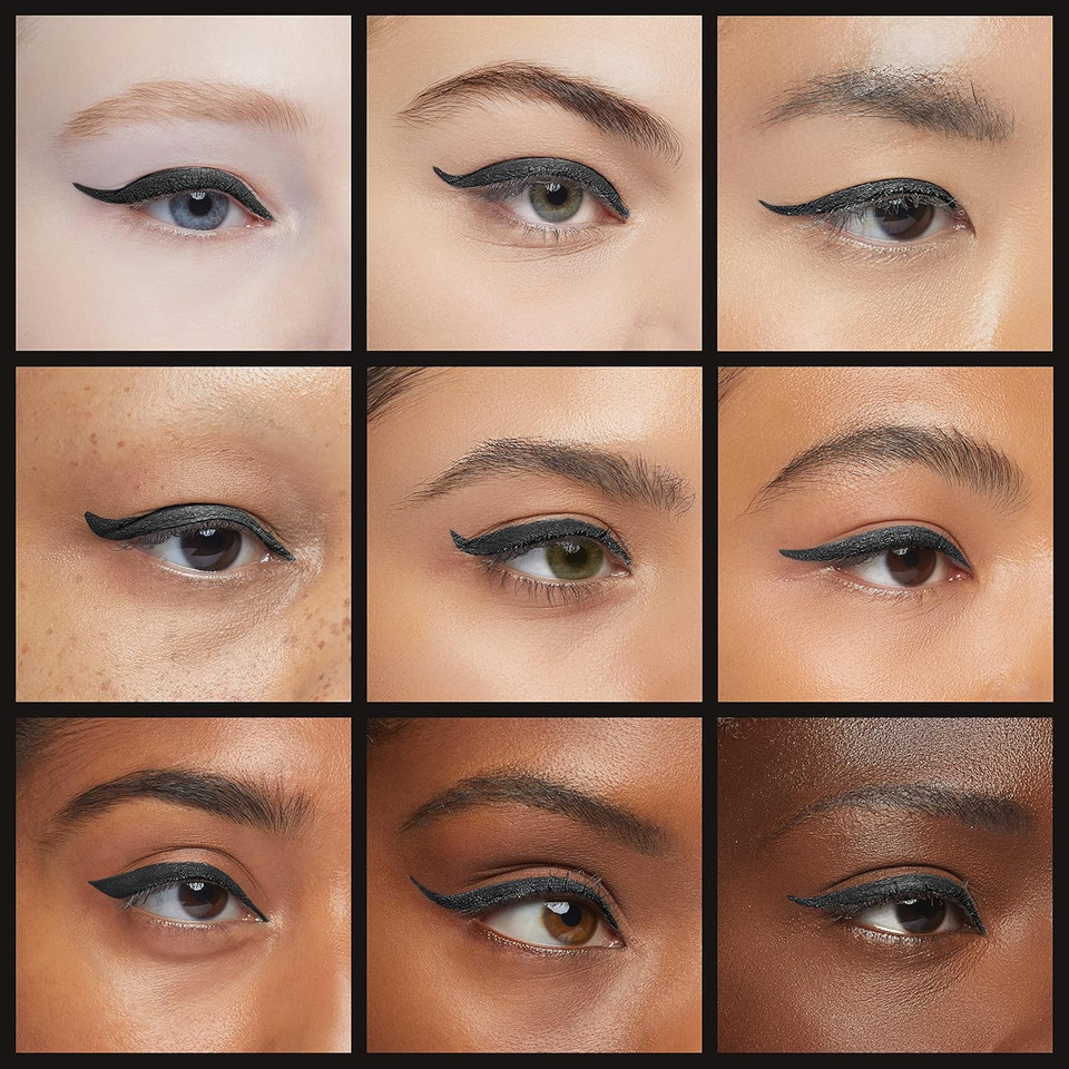 Evpct 1Pcs Black Colored Winged Eyeliners Stamp, Black Moons Face Stamps Makeup Eyeliner Eye Stamp Liners Tool Set Kit For Women Waterproof, Wing Eyeliner Stamp Figures Tool Wingliner Shapes, 02