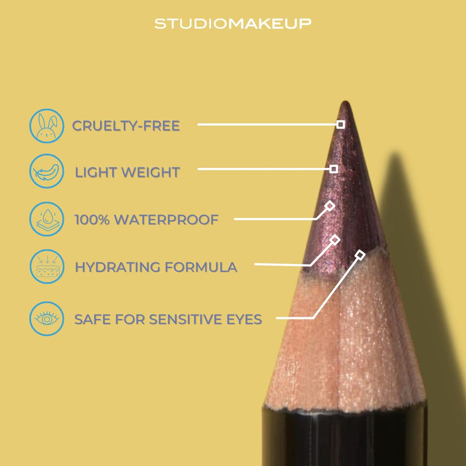 Studiomakeup Color Smooth Eyeliner Pencil  Soft Touch Eye Makeup - Smooth Texture Makeup Pencil Eyeliner - Smoky To Natural Eyeliner - Green Eyeliner Pencil Safe For Sensitive Eyes