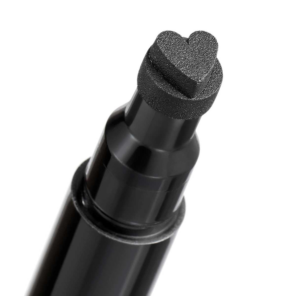 Stamp Liner In Heart, Dual Ended Heart Shape Liner, Double Ended Black Eyeliner, Heart Stamp And Pointed End Pen For Playful & Bold Designs