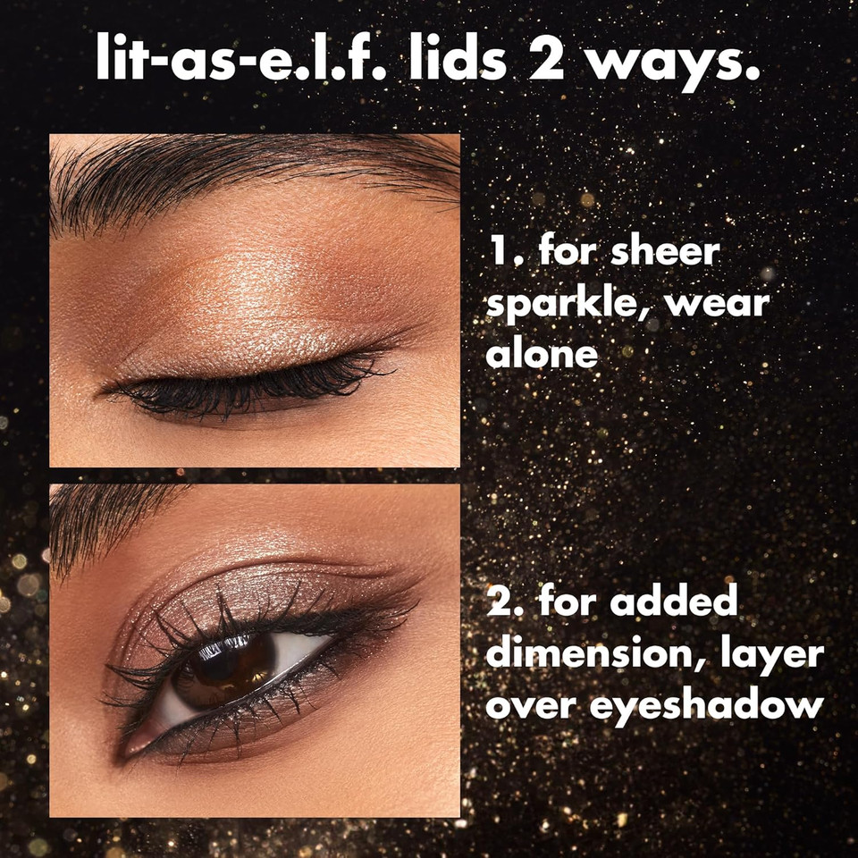E.L.F. Fine As Fleck Glitter Eyeshadow, Long-Lasting Sheer Eye Makeup With A Shimmer Finish, Smooth Formula, Vegan & Cruelty-Free, Champagne Showers