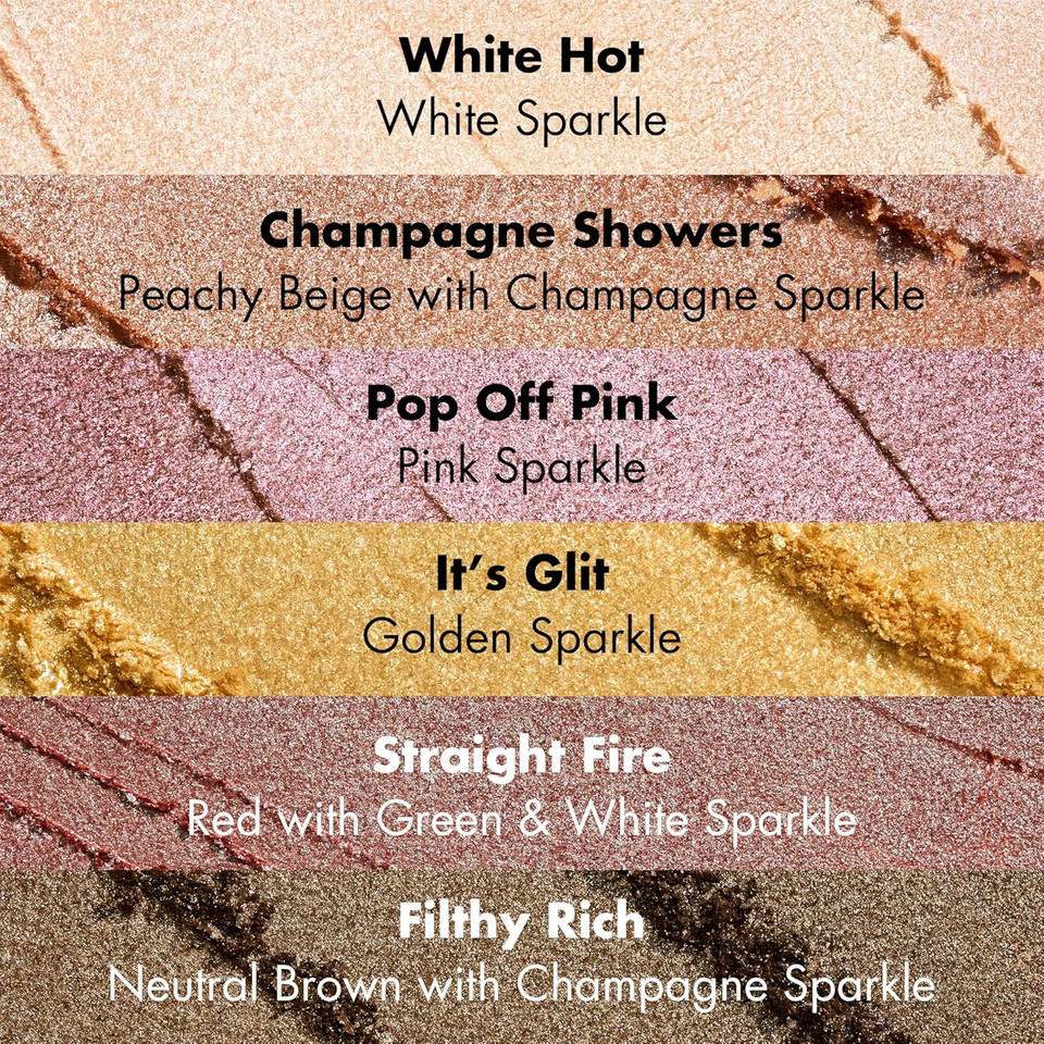 E.L.F. Fine As Fleck Glitter Eyeshadow, Long-Lasting Sheer Eye Makeup With A Shimmer Finish, Smooth Formula, Vegan & Cruelty-Free, Champagne Showers