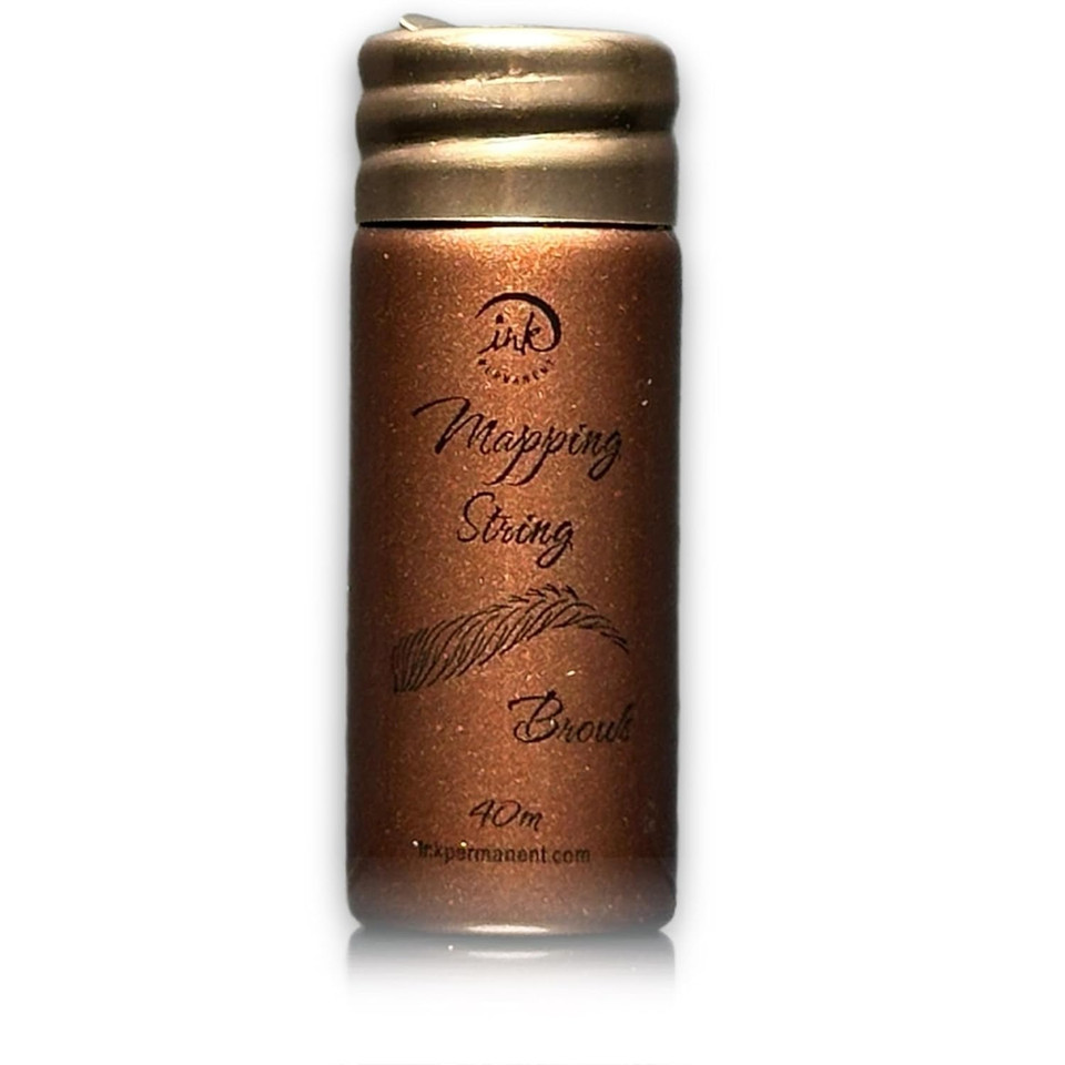 Brow Mapping String [100 Ft Bottles - 30 M] Pre-Inked String For Permanent Makeup And Microblading Supplies, Brow Mapping Kit, String For Brow Shaping (Brown)
