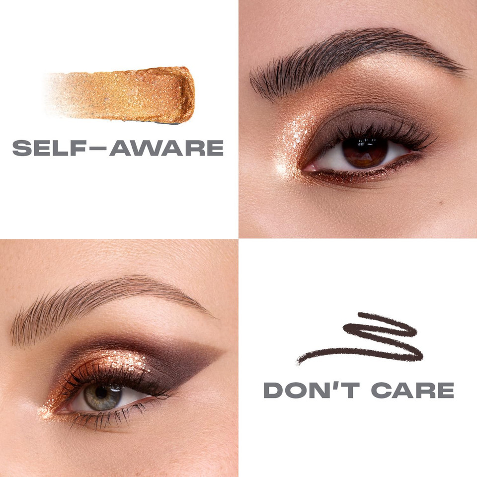 Morphe Mixed Signals Dual-Ended Eyeshadow Stick - Cream Eyeshadow Pigment & Chrome Liquid Flakes For Bold, Layered Eye Makeup Looks - Committed/Conflicted (0.96 Oz)