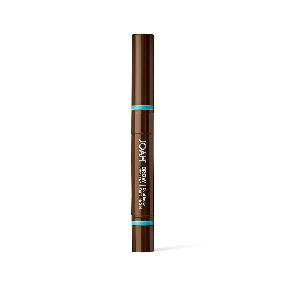 Joah Brow Down To Me Dual Brow Pencil And Gel, Triangular Tip, Tinted Gel, Long-Lasting Vegan Formula, Smudge-Free Pencil Tip, Lightweight, Water-Resistant, Soft Brown