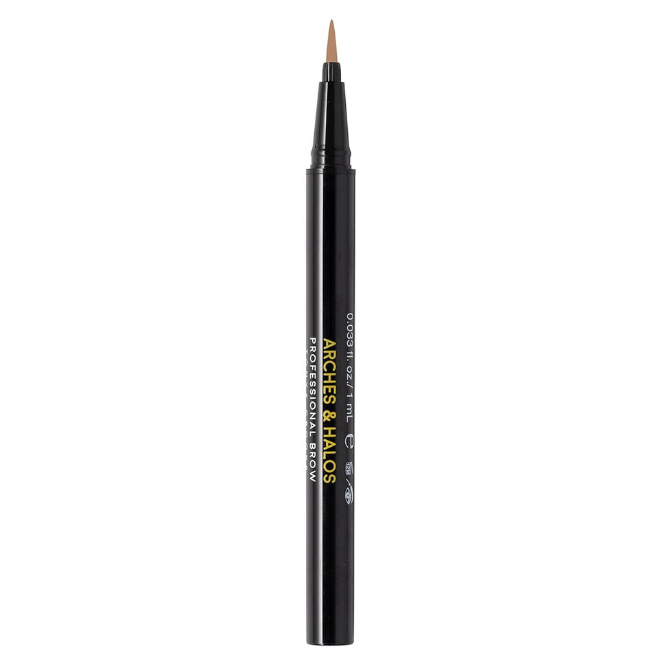 Arches And Halos Fine Bristle Tip Pen - Eyebrow Pencils For Women - Vegan Brow Pencil - Smudge-Proof, Buildable Formula - Charcoal - 0.02 Oz