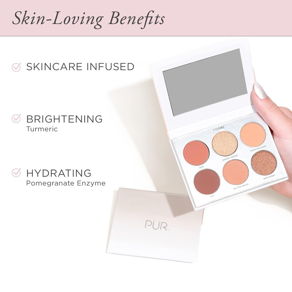 Pür Beauty On Point Eyeshadow Palette, Matte, Shimmer & Metallic Shades, Skincare-Infused Formula