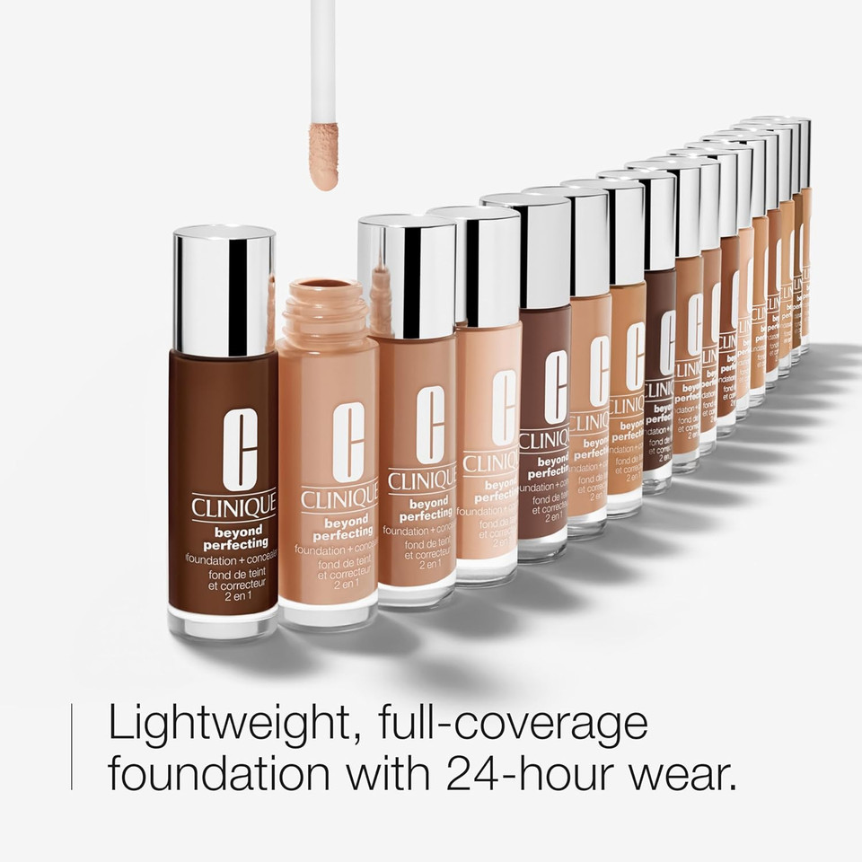 Clinique Beyond Perfecting Liquid Lightweight Full Coverage Foundation + Concealer For Dry Combination To Oily Skin Types