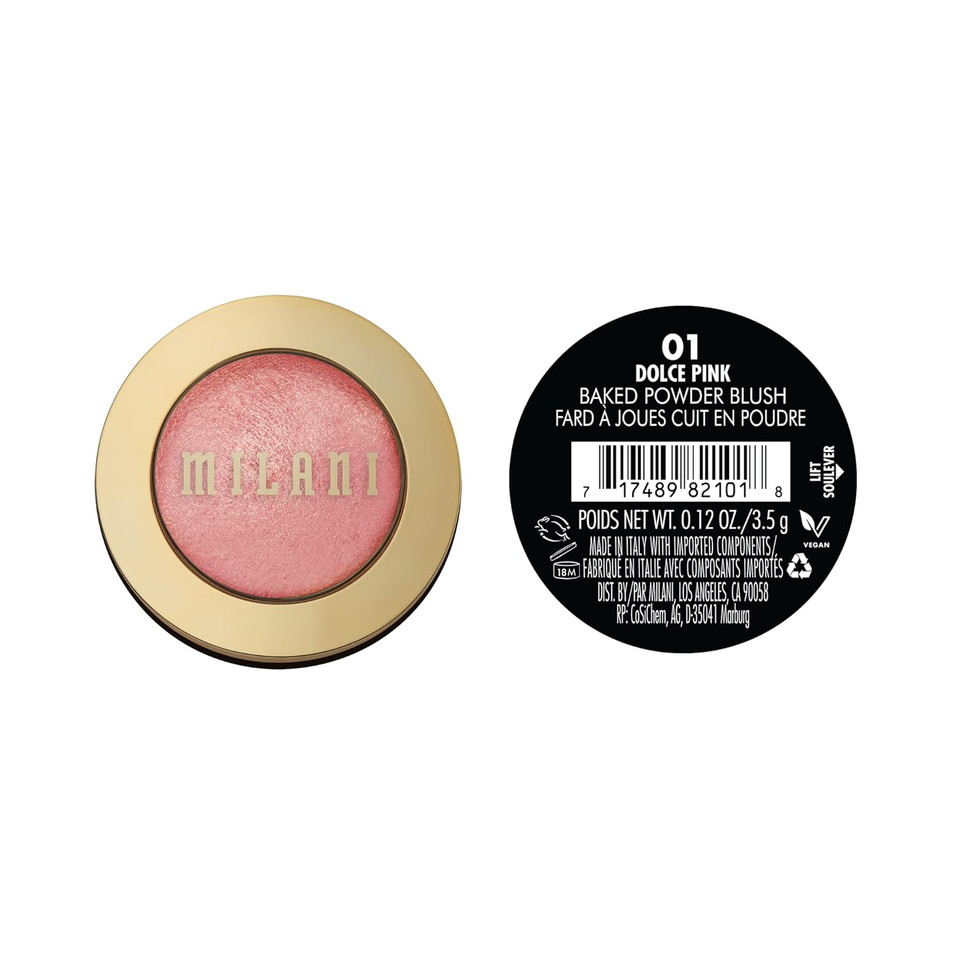 Milani Baked Blush - Sunset Passione (0.12 Ounce) Cruelty-Free Powder Blush - Shape, Contour & Highlight Face For A Shimmery Or Matte Finish