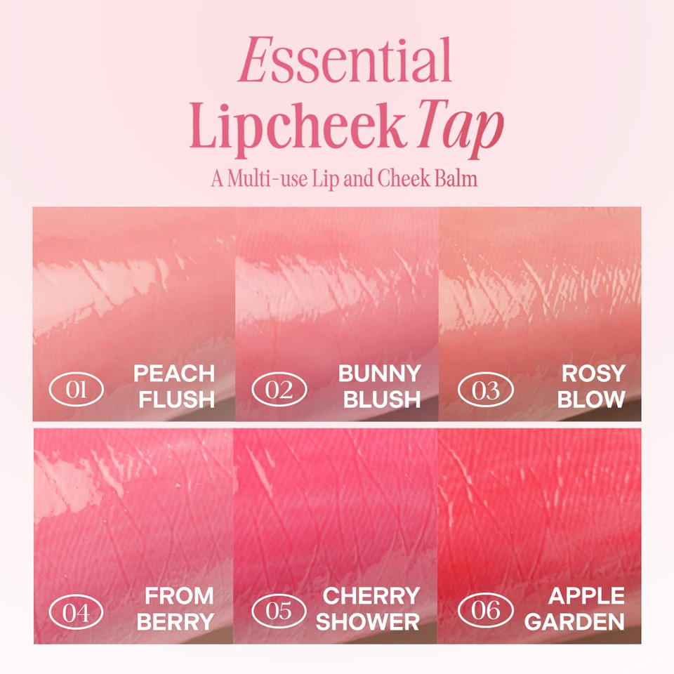 Clio Essential Lip & Cheek Tap, Easy To Use, Glides On Effortlessly, Non-Greasy, Travel-Sized Creamy & Blendable Color For Lips & Cheeks (02 Bunny Flush, One Size)