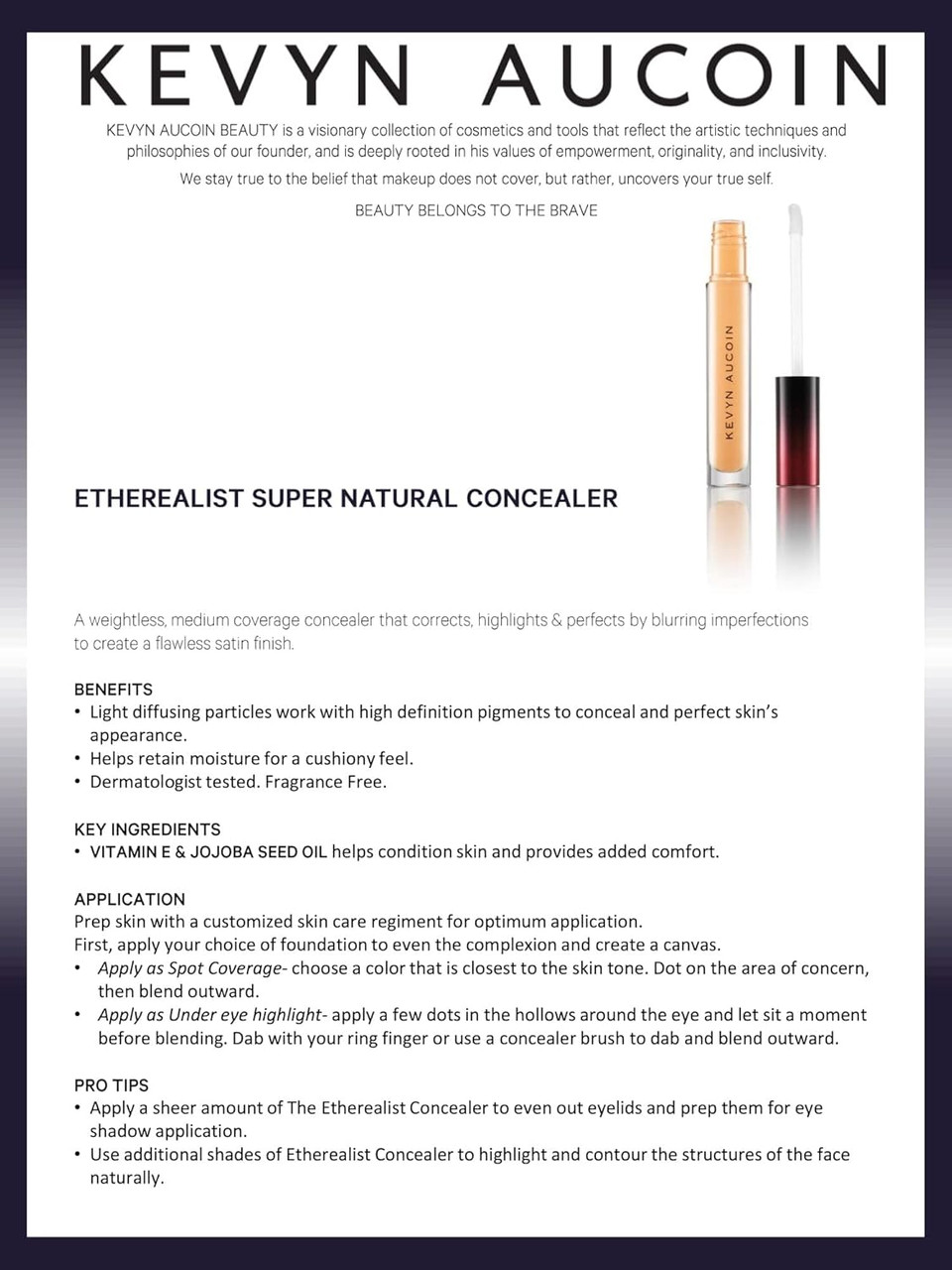 Kevyn Aucoin The Etherealist Super Natural Concealer: Weightless Corrector, Multi-Use And Highlights. Makeup Artist Go To That Blurs Imperfections For A Flawless Finish