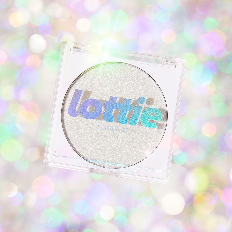 Diamond Bounce Highlighter In Frosted, Ultra-Fine Gel-Powder Highlighter With Silver Shimmer For An Icy Iridescent Highlight