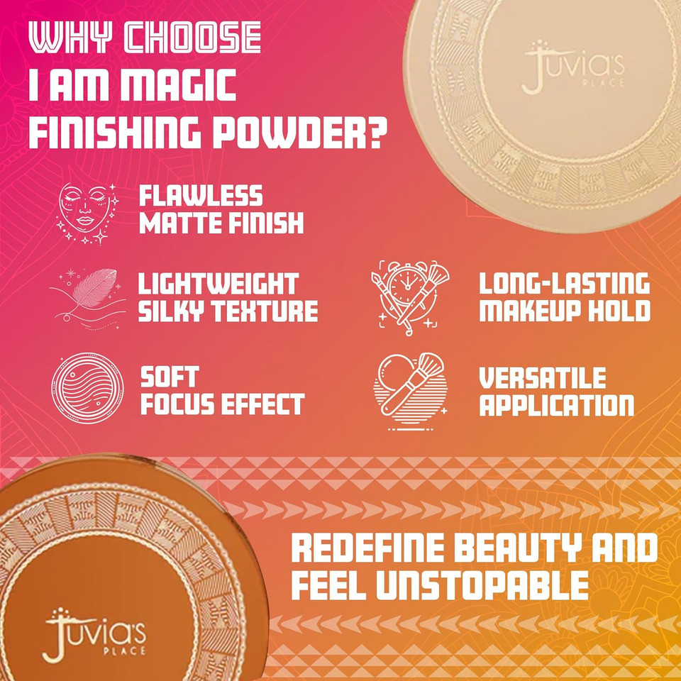Juvia'S Place I Am Magic Silky Finishing Powder - Short Bread  Lightweight Loose Face Powder For Women, Makeup For Under Eye & Face - Talc & Paraben Free - Flawless Matte Finish For Everyday Use