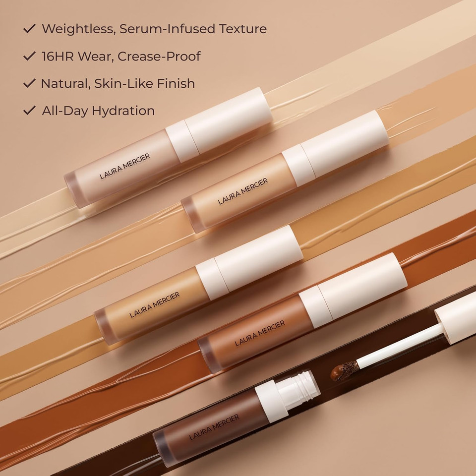 Laura Mercier Real Flawless Weightless Perfecting Serum Concealer, Long-Lasting, Waterproof, & Crease-Proof Wear, Buildable Coverage, Oil-Free