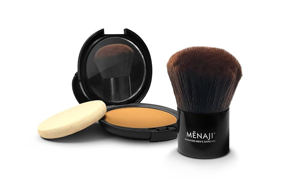 Mënaji Anti-Shine Powder (Hdpv) - Anti-Shine Face Make-Up For Men - Natural Looking Makeup - Mens Cosmetics - Bronze