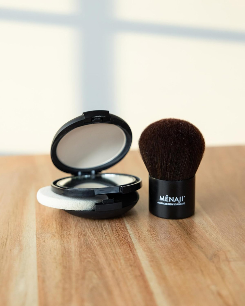 Mënaji Anti-Shine Powder (Hdpv) - Anti-Shine Face Make-Up For Men - Natural Looking Makeup - Mens Cosmetics - Bronze