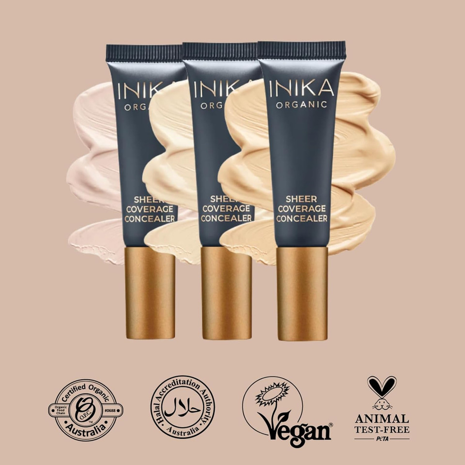 Inika Organic Sheer Coverage Concealer | Disguise Dark Circles, Cover Up Blemishes, Creamy Formula, Vegan Ingredients, All Day Wear That Hydrates And Nourishes. Vanilla