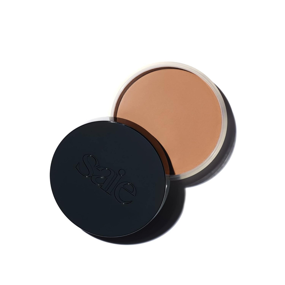 Saie Sun Melt Cream Bronzer - Buildable Balm Face Bronzer For Effortless Sculpting - Cream Contour Enriched With Vitamin C, Nourishing Skincare Ingredients & A Natural Finish - Medium Bronze (1 Oz)