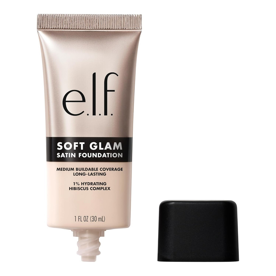 E.L.F. Soft Glam Foundation, Medium Coverage, Long-Lasting & Buildable Foundation For A Smooth, Satin Finish, Vegan & Cruelty-Free, 12 Fair Warm