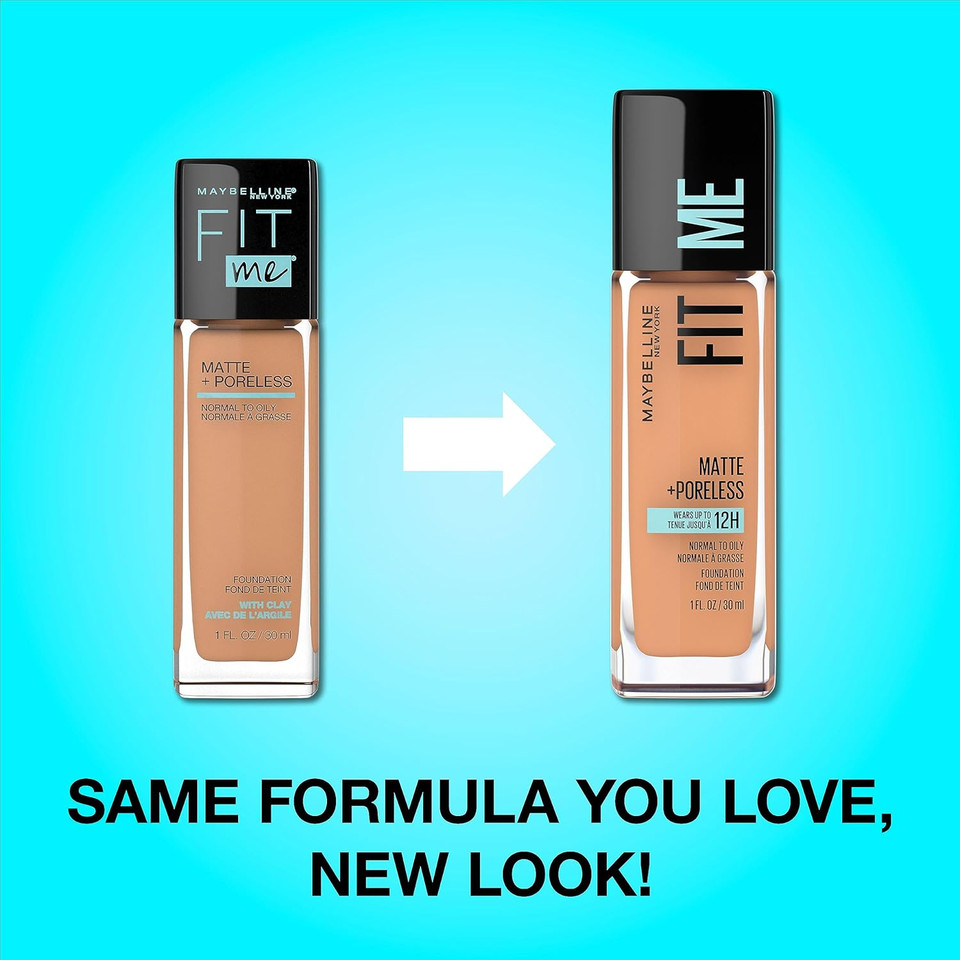 Maybelline New York Fit Me Matte + Poreless Liquid Foundation, Pouch Format, 228 Soft Tan, 1.3 Ounce