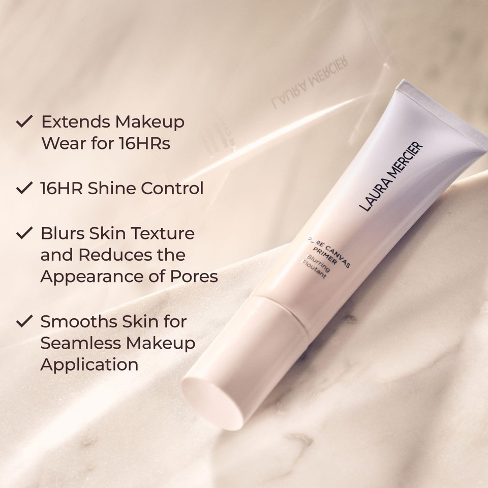 Laura Mercier Pure Canvas Primer, Improves And Extends Wear Of Makeup, Hydrating, Blurring And Illuminating Formulas, Natural, Matte, And Radiant Finishes
