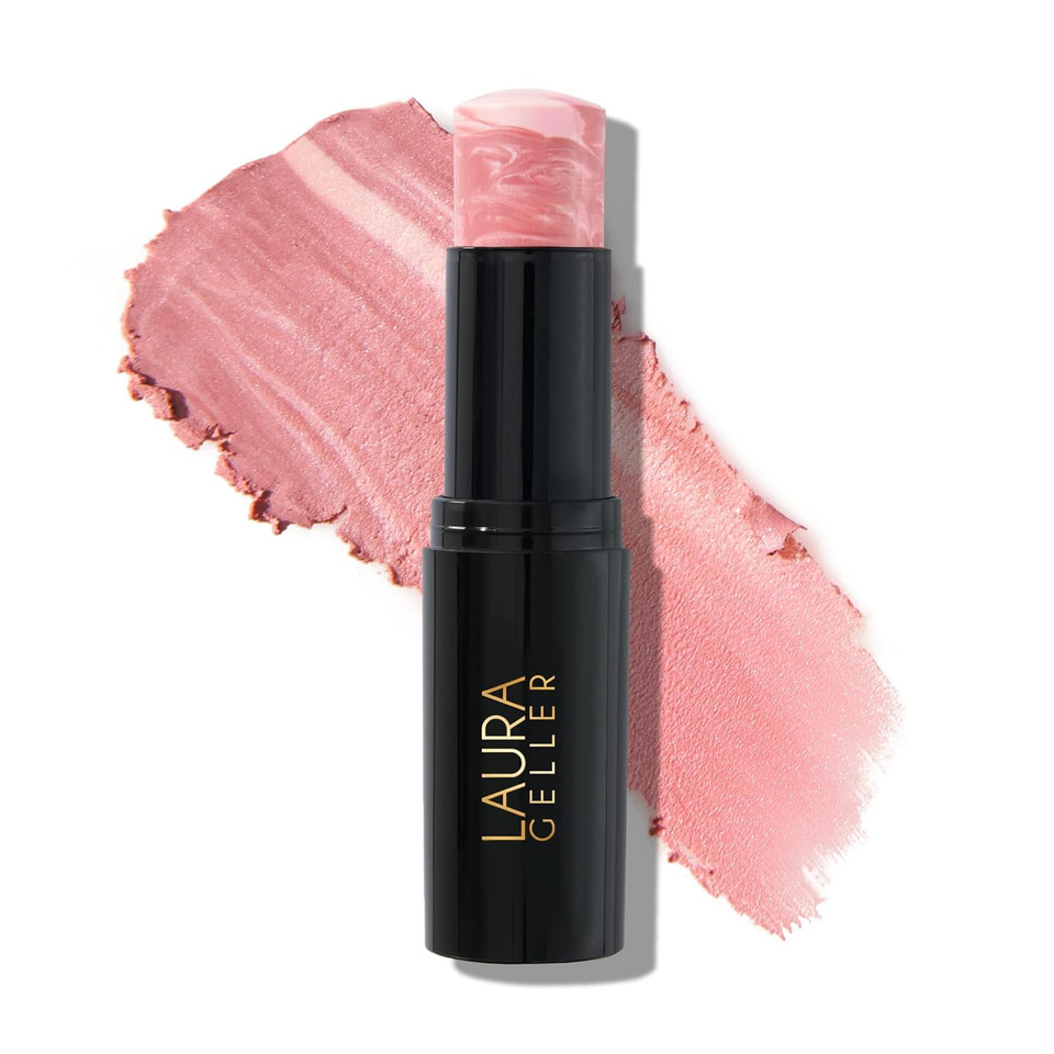 Laura Geller New York Italian Marble Blush Makeup Stick | Cream Finish Marbleized Blush For Cheeks, Pink Fiore