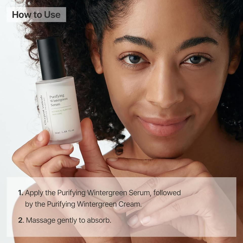 Two-Step Acne Treatment Kit, Oxygenceuticals Purifying Kit, 2 Products, Serum + Moisturizer, Breakout Prevention, Acne & Blemish Control, For Teens, Tweens, Males And Females, Made In Korea