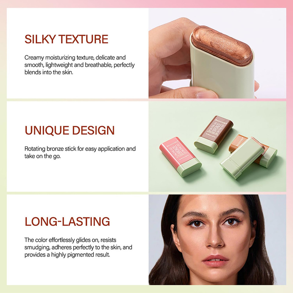 Mysense Pink Cream Blush Stick, Multi-Use Makeup Blush For Cheeks Lips Eyes, Natural Matte Finish Waterproof Long-Lasting, 01 Shy Pink