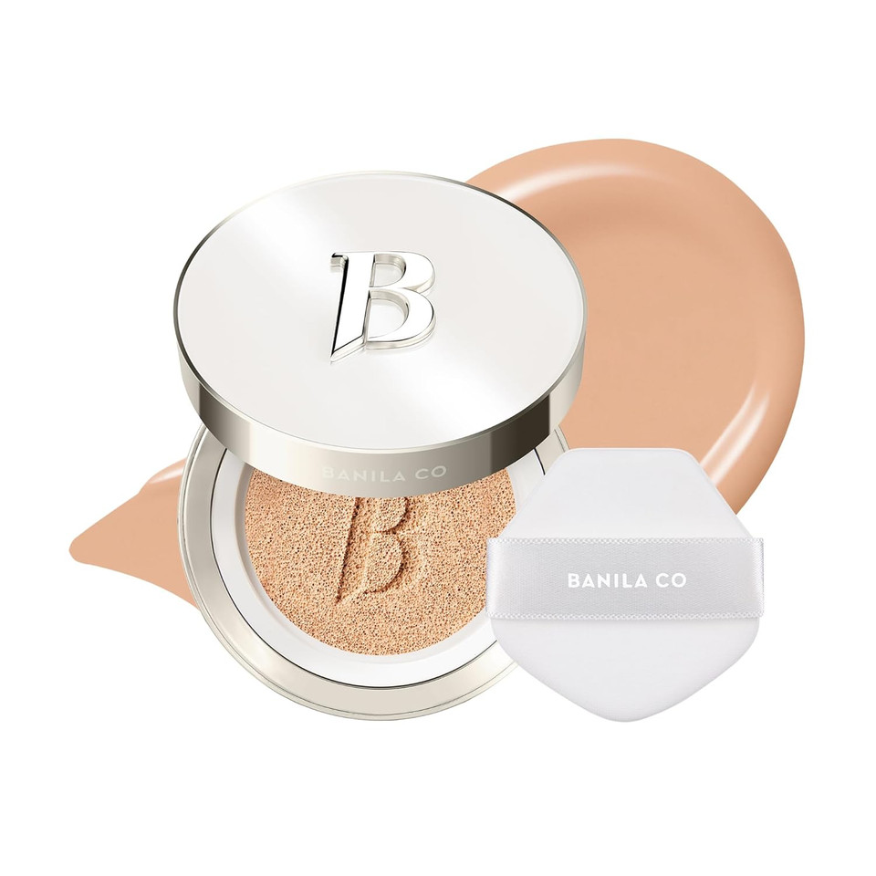 Banila Co Covericious Ultimate Cover Cushion | Up To 100Hr Long-Wear Foundation | 20 Shades For All Skin Tones | Matte & Lightweight Finish | Korean Cushion Foundation (14G / 0.49 Oz), 24C Sand
