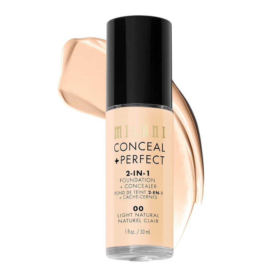 Milani Conceal + Perfect 2-In-1 Foundation + Concealer For A Flawless Complexion, Under Eye Corrector, Cover Redness And Imperfections, Waterproof And Sweatproof - Creamy Natural