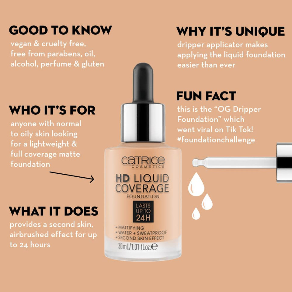 Catrice | Hd Liquid Coverage Foundation | High & Natural Coverage | Vegan & Cruelty Free (048 | Desert Beige) Catrice | Hd Liquid Coverage Foundation | High & Natural Coverage | Vegan & Cruelty Free (048 | Desert Beige)