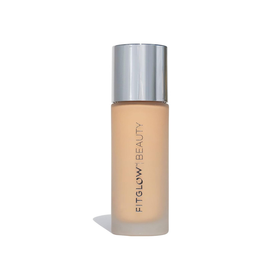 Fitglow Beauty Foundation+ | Vegan Skin-Treating Foundation With Peptides & Plant Collagen | Buildable Medium-Full Coverage, Natural Finish | Hydrating, Anti-Aging, Pore-Friendly | F4.5-30Ml